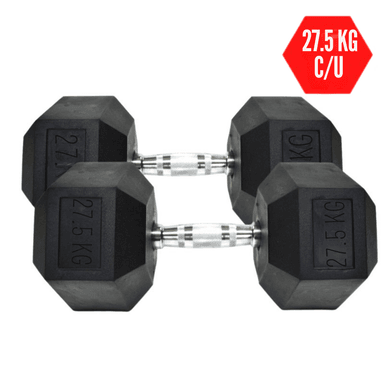 MANCUERNA PESA HEXAGONAL DE 27.5 KG ERGONÓMICA X2