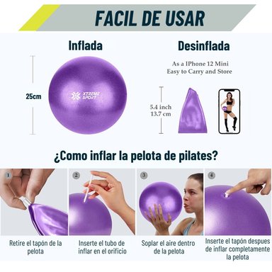 COMBO PILATES PRO 6 EN 1 PELOTA+BANDAS+MAT+ARO+ROLLER+CALCETINES ANTIDESLIZANTES - 3