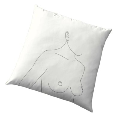 COJIN ZARA ALMOHADAS MINIMALISTA BLANCO SILUETA DE MUJER
