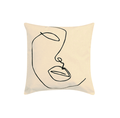 COJIN ZARA ALMOHADAS.PE NORDICO ROSTRO MINIMALISTA CREMA