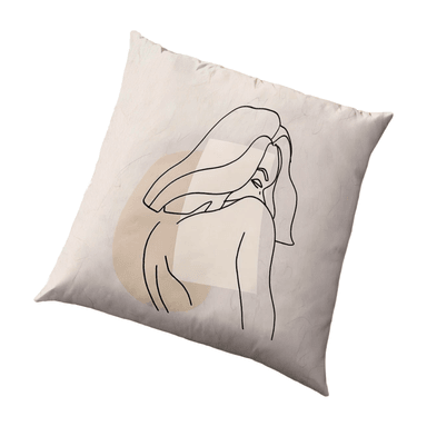 COJIN ZARA ALMOHADAS.PE MINIMALISTA 40X40CM HOME ABSTRACTO MUJER GARABATO ABSTRACTO ONE LINE ART BEIGE