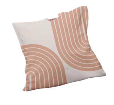 FUNDA MINIMALISTA HOME DOS ARCOS EN LACRE TERRA Y FONDO BEIGE 40 x 40 cm