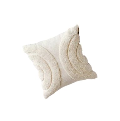 FUNDA ZARA ALMOHADAS.PE MINIMALISTA 40CM CREMA BOHO CON ARCOIRIS EN PELUCHE