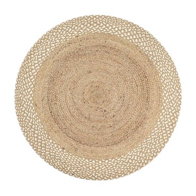 ALFOMBRA ZARA ALMOHADAS.PE 90 CM NATURAL BOHOTRENZADA REDONDA YUTE