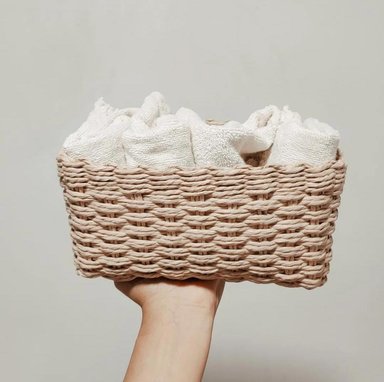 SET CESTOS ZARA ALMOHADAS.PE MINIMALISTA CAMEL BAÑO 2 BORLAS + 2 TOALLAS CARA BLANCAS