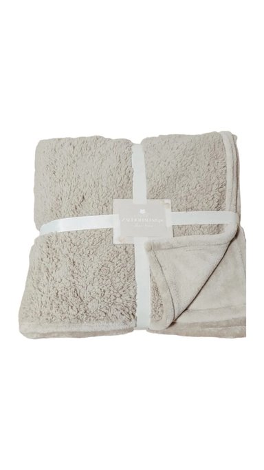 MANTA ZARA ALMOHADAS.PE 178X150CM FELPA BEIGE NÓRDICA DOBLE CARA