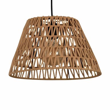 LAMPARA ZARA ALMOHADAS.PE NORDICO NATURAL COLGANTE LED CONICA TEJIDO RATAN VINTAGE