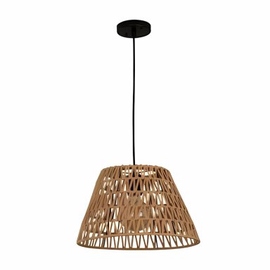 LAMPARA ZARA ALMOHADAS.PE NORDICO NATURAL COLGANTE LED CONICA TEJIDO RATAN VINTAGE - 2