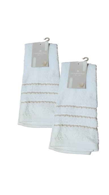 SET TOALLAS ZARA ALMOHADAS.PE 2 PIEZAS BLANCO PARA ROSTRO BORDADO BOHEMIO 30X50