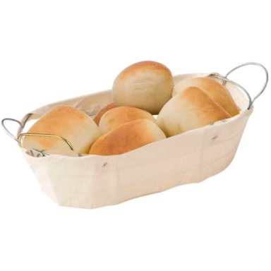 CANASTA ZARA ALMOHADAS.PE MINIMALISTA ACERO CESTA PANES OVALADO ESTILO NORDICO INCLUYE FORRO ALGODON