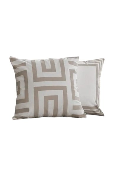 SET 02 FUNDAS CUADROS BEIGE 40X40