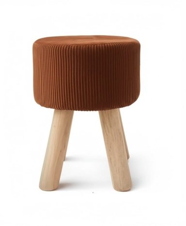 PUFF LACRE CON RELIEVE ESTILO INDUSTRIAL 33X30 CM