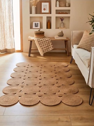 ALFOMBRA RECTANGULAR MAR DE SOLES DE FIBRA NATURAL 120 CM X 160 CM – ZALMOHADAS - 6