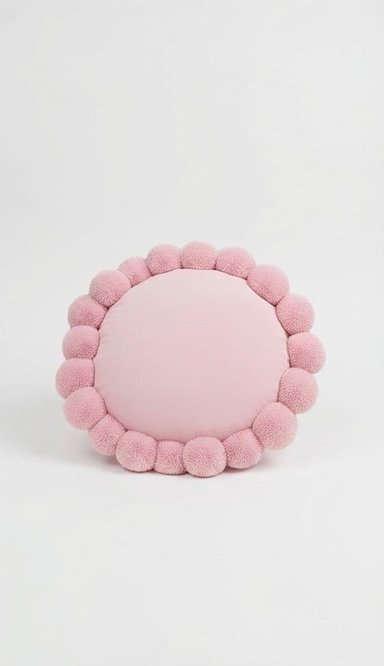 COJÍN REDONDO POM POM 38X38 CM ZALMOHADAS PALO ROSA – ROSA ATEMPORAL