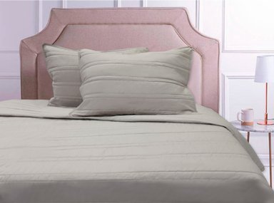 CUBRECAMA BEIGE QUEEN 100% ALGODON 220 HILOS C/FUNDA SHAM