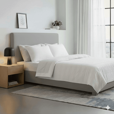 CUBRECAMA BLANCO KING 100% ALGODON 220 HILOS C/FUNDA SHAM