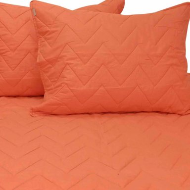 CUBRECAMA 100% ALGODON 2 PLAZAS C/FUNDA SHAM 132 HILOS TERRACOTA - 3