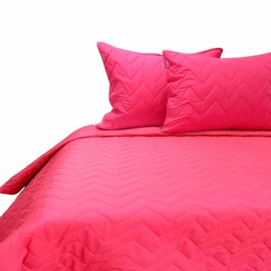 CUBRECAMA 100% ALGODON FUCSIA 2 PLAZAS C/FUNDA SHAM 132 HILOS FREE HOME - 2