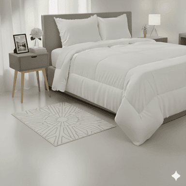 EDREDÓN 100% ALGODON BLANCO  CON FUNDA SHAM 1.5 PLAZAS FREE HOME PREMIUM