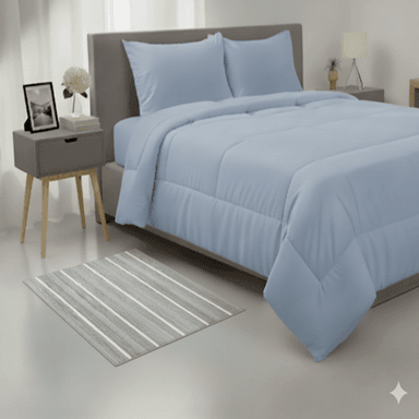 EDREDÓN 100% ALGODON ACERO CON FUNDA SHAM KING FREE HOME PREMIUM