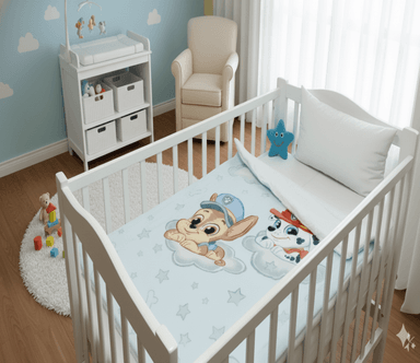 EDREDÓN NUBE MULTICOLOR FLANNEL CON SHERPA CUNA