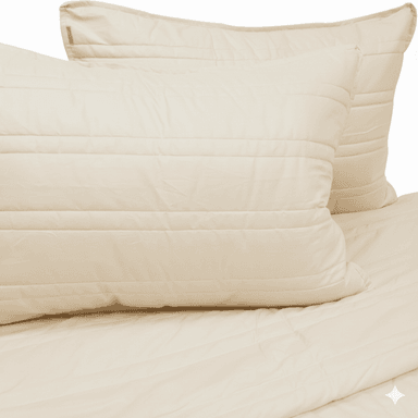 CUBRECAMA 100% ALGODON BEIGE 1.5 PLAZAS 220 HILOS C/FUNDA SHAM FREE HOME PREMIUM - 2