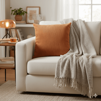 COJIN FREE HOME 47X47CM CAMEL CORDUROY HIGH-LOW