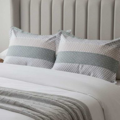 SET X 2 FUNDAS DE ALMOHADA DECORATIVAS 100% ALGODON 132 HILOS 50 X 70 CM ELIAN AQUA FREE HOME