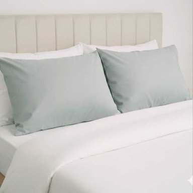 SET X 2 FUNDAS DE ALMOHADAS 100% ALGODON 220 HILOS VERDE 70 X 50 CM FREE HOME