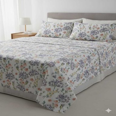 JUEGO DE SABANAS 100% ALGODON 180 HILOS 2 PLZ AGAPANTOS FREE HOME