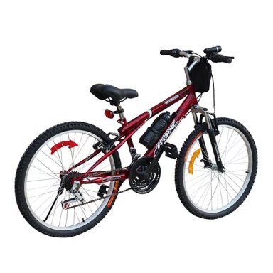 BICICLETA BOX MTB CON SUSPENSIÓN DELANTERA ARO 24 - ROJO JASPEADO - 3