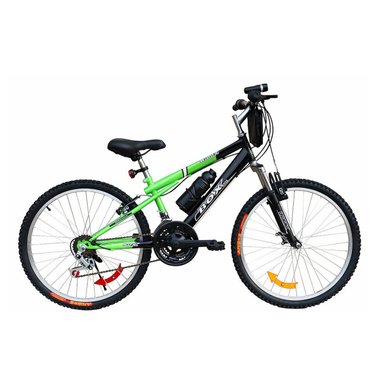 BICICLETA MOUNTAIN BIKE BOX BIKE MTB ARO 24 VERDE NEGRO CON SUSPENSIÓN DELANTERA