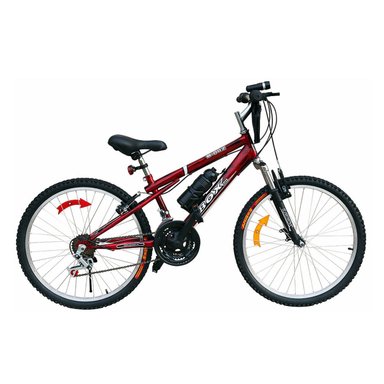 BICICLETA MOUNTAIN BIKE BOX BIKE MTB ARO 24 ROJO CON SUSPENSIÓN DELANTERA