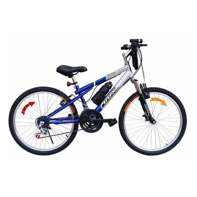 BICICLETA MOUNTAIN BIKE BOX BIKE MTB ARO 24 AZUL GRIS CON SUSPENSIÓN DELANTERA