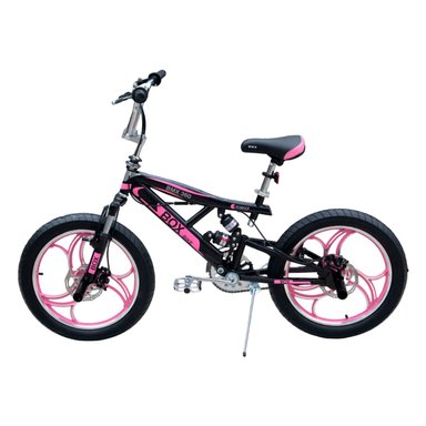 BICICLETA BMX BOX BIKE ARO 20 ROSADO NEGRO CON SUSPENSIONES