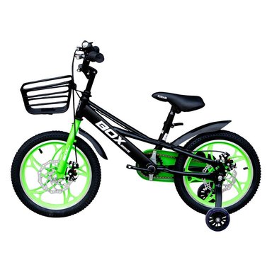BICICLETA BOX PARA NIÑO ARO 16 CON AROS DE MAGNESIO Y FRENOS DE DISCO VERDE