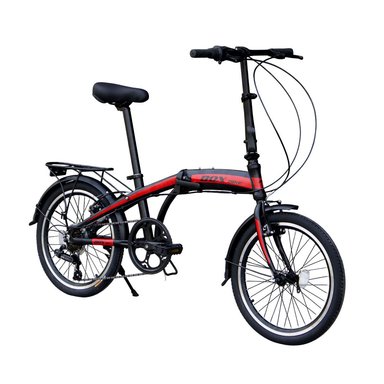 BICICLETA BOX PLEGABLE DE ALUMINIO ARO 20 NEGRO CON ROJO - 2