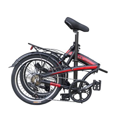 BICICLETA BOX PLEGABLE DE ALUMINIO ARO 20 NEGRO CON ROJO - 4