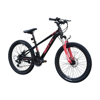 BICICLETA BOX DE ALUMINIO MTB MODELO RAPTOR ARO 24 NEGRA CON FUCSIA - 2
