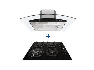 COMBO AGHASO ENCIMERA 4 HORNILLAS GN + CAMPANA CHIMENEA TOUCH 60 CM