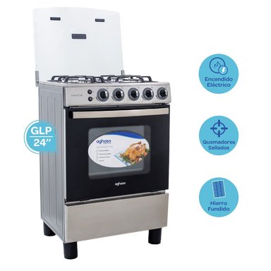 COCINA AGHASO 4 HORNILLAS ESSENTIAL GLP