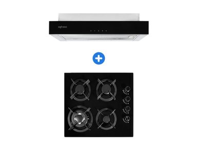 COMBO: ENCIMERA 4 HORNILLA GLP + CAMPANA EXTRAIBLE PREMIUM 60 CM