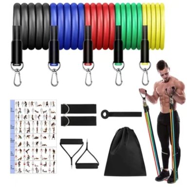 SET 5 BANDAS MULTICOLOR ESTIRAMIENTO YOGA Y PILATES