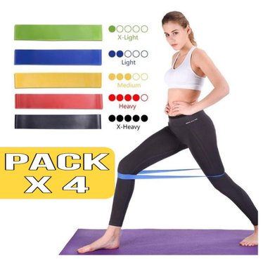 KIT BANDAS ELÁSTICAS ANKAFA MULTICOLOR CERRADAS ENTRENAMIENTO X 4 KITS