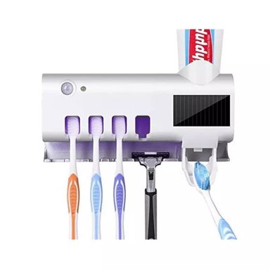 DISPENSADOR DE PASTA DENTAL CON PORTA CEPILLOS Y ESTERELIZADOR UV