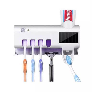 DISPENSADOR DE PASTA DENTAL CON PORTA CEPILLOS Y ESTERELIZADOR UV