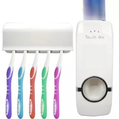 PACK X 3 DISPENSADOR DE PASTA DENTAL CON PORTA CEPILLOS