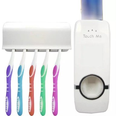 PACK X 3 DISPENSADOR DE PASTA DENTAL CON PORTA CEPILLOS
