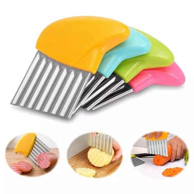 PACK X 2 CUCHILLOS CORTADOR PARA PAPAS FRITAS ONDULADAS