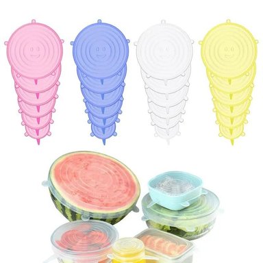 PACK 2 ACCESORIOS COCINA ANKAFA MULTICOLOR X 6 TAPAS SILICONA ELASTICAS TAPER - 4